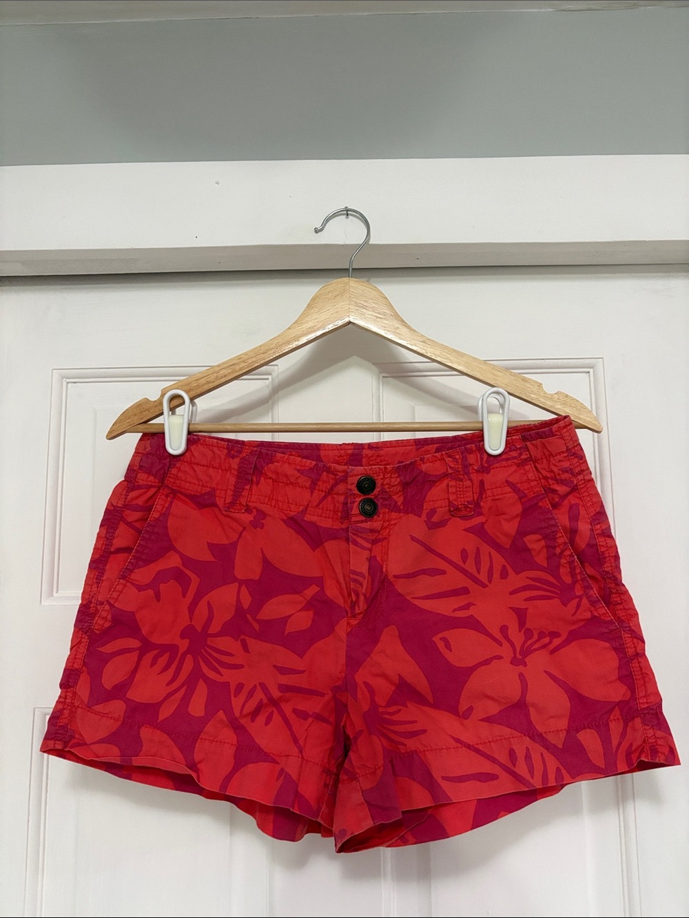 GAP Red and Magenta Floral Bermuda Shorts